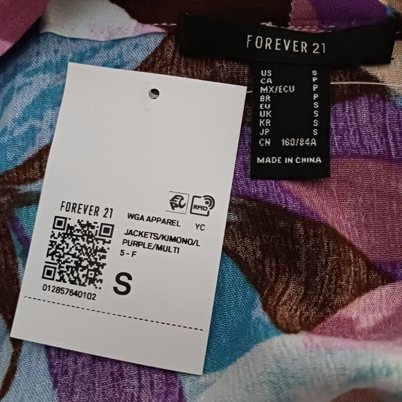 NEW Geometric/Floral Multi Oversized Long Duster‎ Kimono Size S - Picture 9 of 12